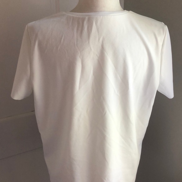Zara Basic White Embellished Top/T-shirt Size L EUC - Picture 3 of 4